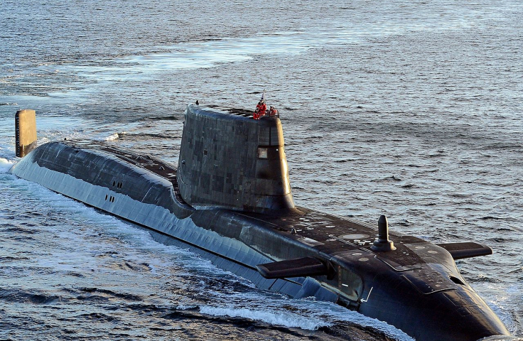 Astute class submarine HMS Ambush is pictured during sea trials near Scotland.